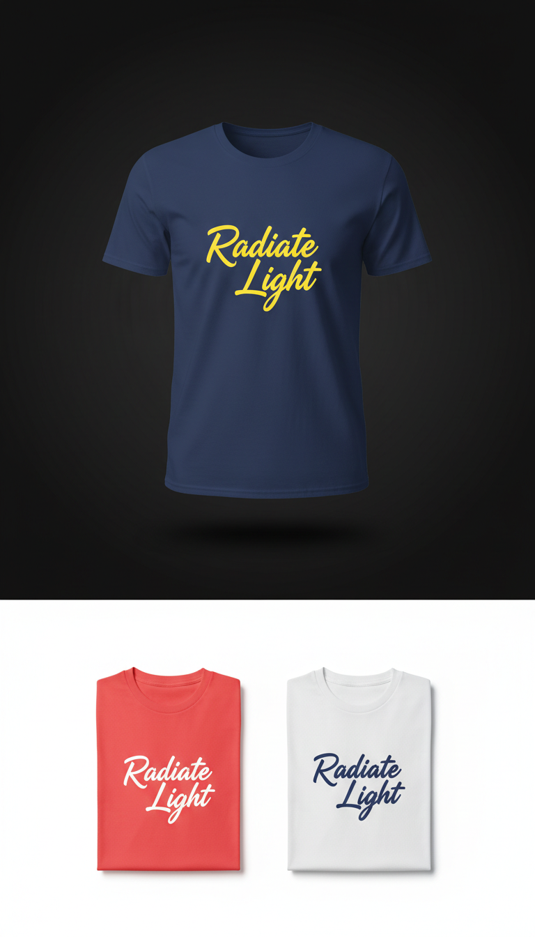 Radiate Light Modern Script Tee